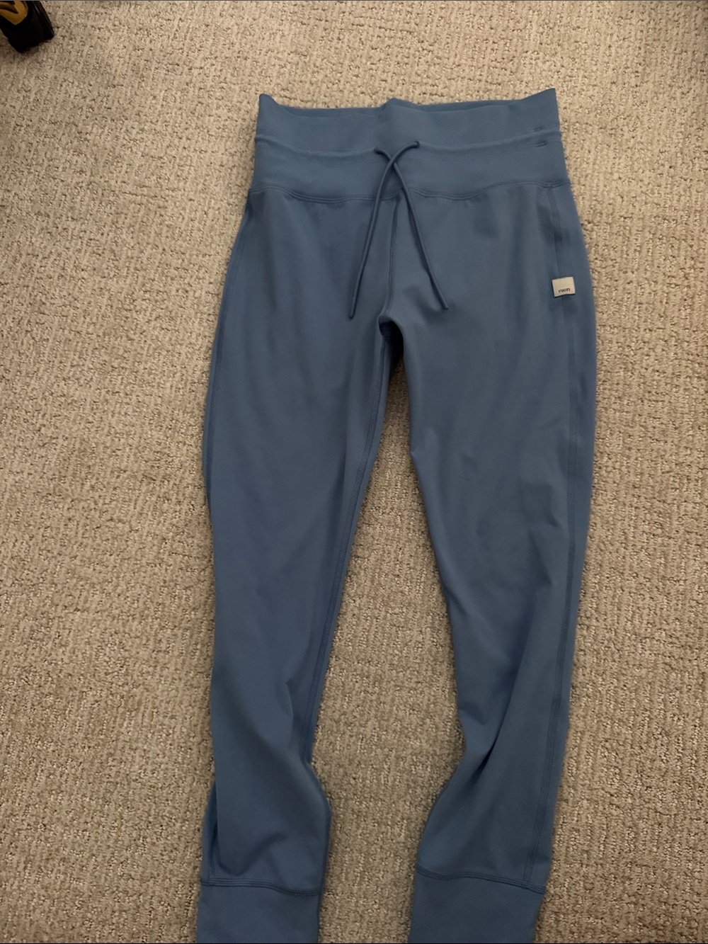 Vuori Dusty Blue Leggings - Stretch Athletic Bottoms - Picture 2 of 3